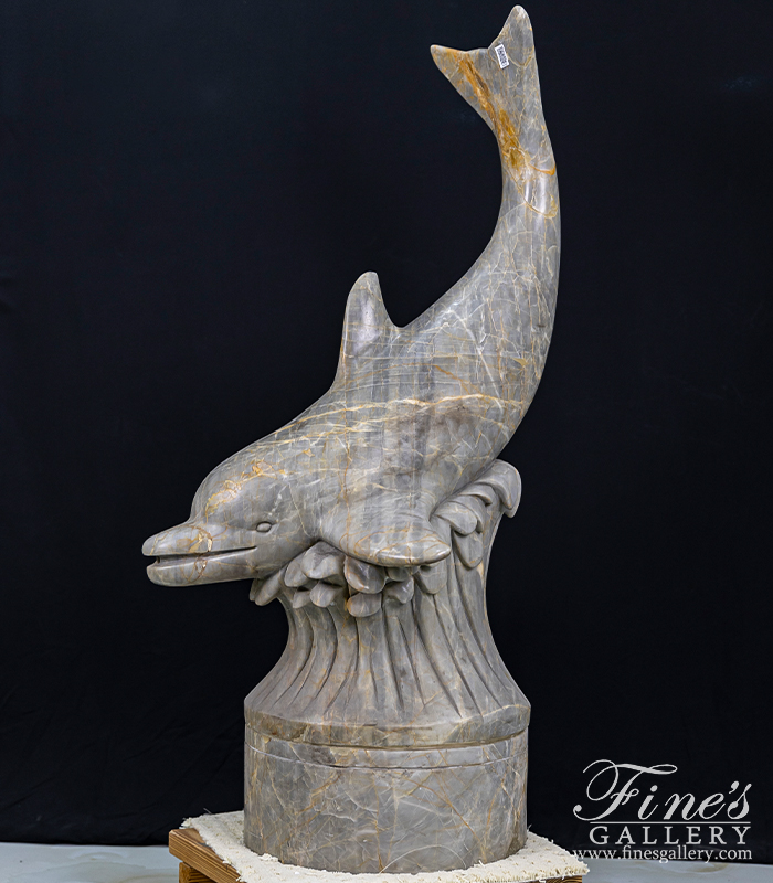 Marble Fountains  - Marble Dolphin Fountain - MF-1605